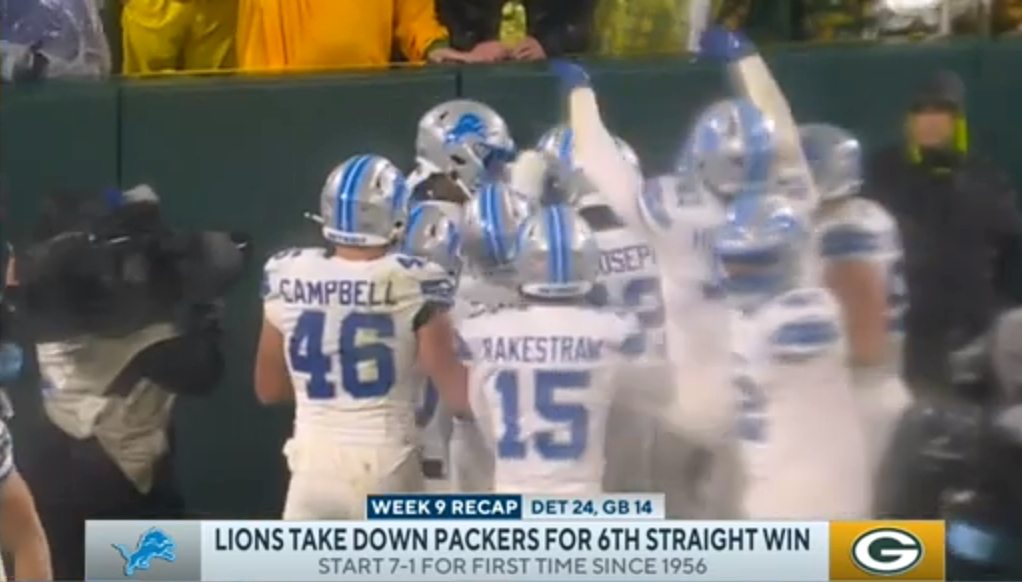 Lions HANDLE Packers on the road, increase lead in NFC North