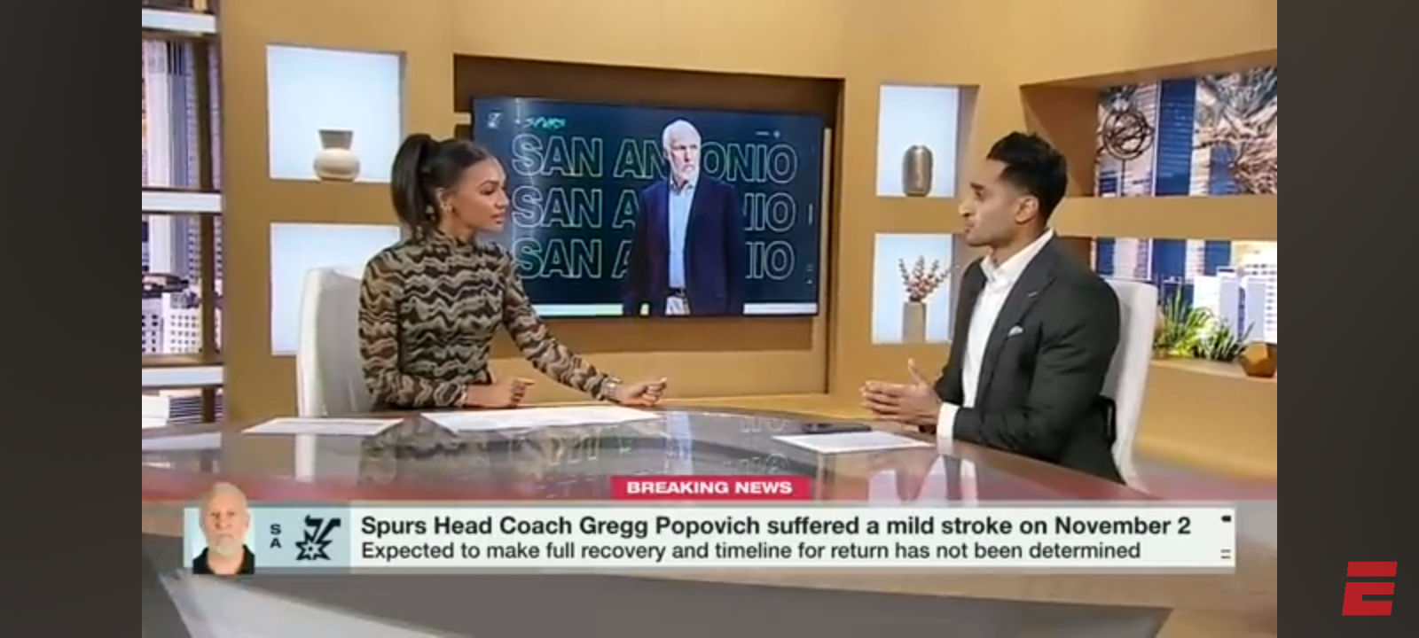 UPDATE: Gregg Popovich suffered from a mild stroke on November 2nd