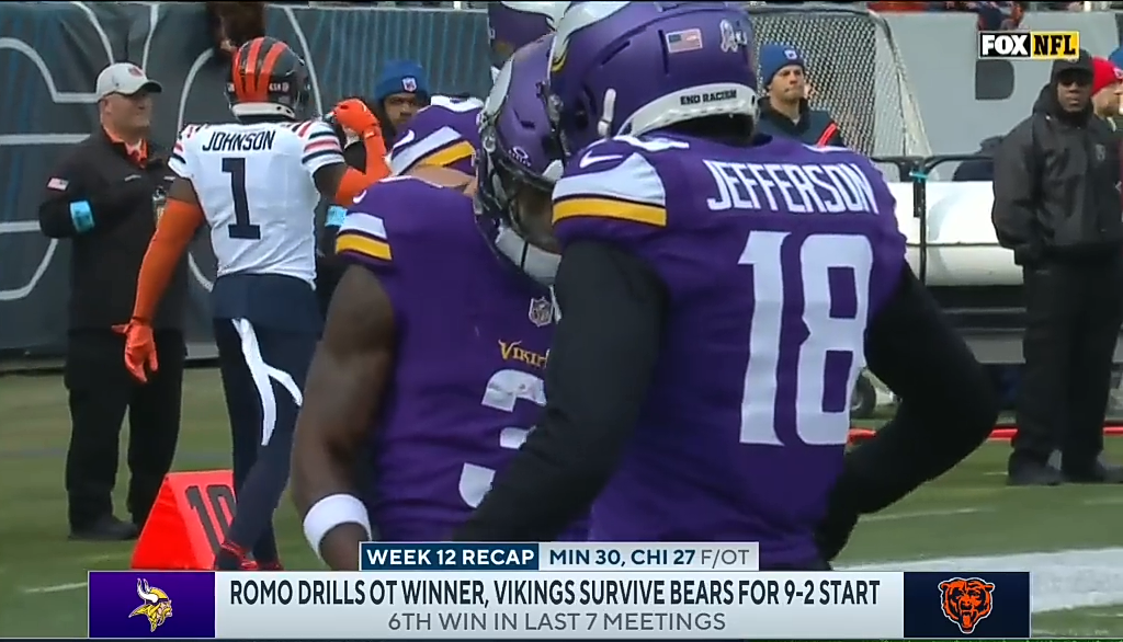 John Parker Romo DRILLS field goal in OT as Vikings survive Bears, improve to 9-2