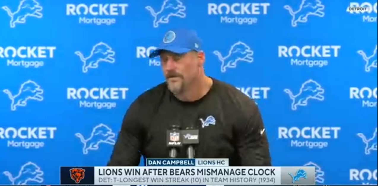 Dan Campbell says he’s “proud of his defense” for holding strong at the end of the game