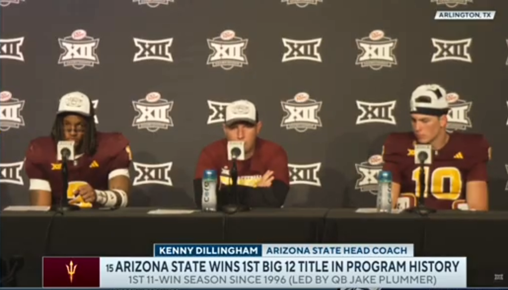 Kenny Dillingham gives his final message to the CFP committee after the win over No. 16 Iowa State