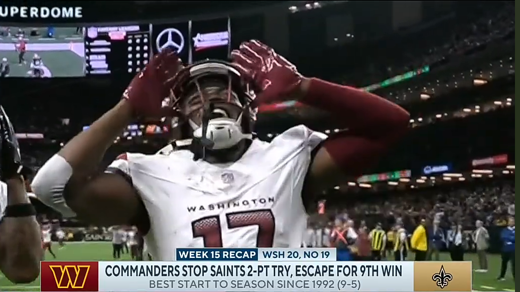 Commanders STOP Saints 2-pt try, ESCAPE for 9th win | Game Recap