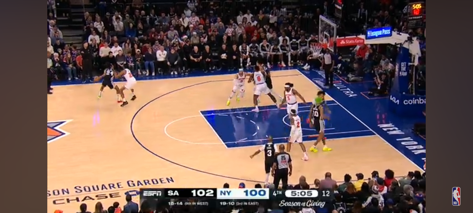 Final 4:57 MUST-SEE ENDING Spurs vs Knicks 🎄| December 25, 2024