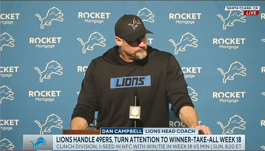 Dan Campbell explains why he played starters before matchup against the Vikings
