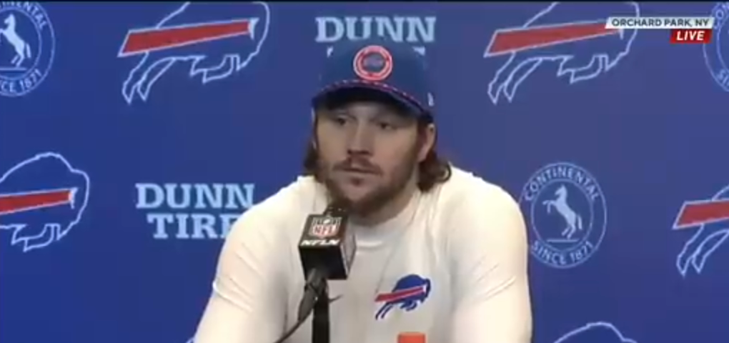 Josh Allen explains what happened when the referee came over to talk to him on the bench 😂
