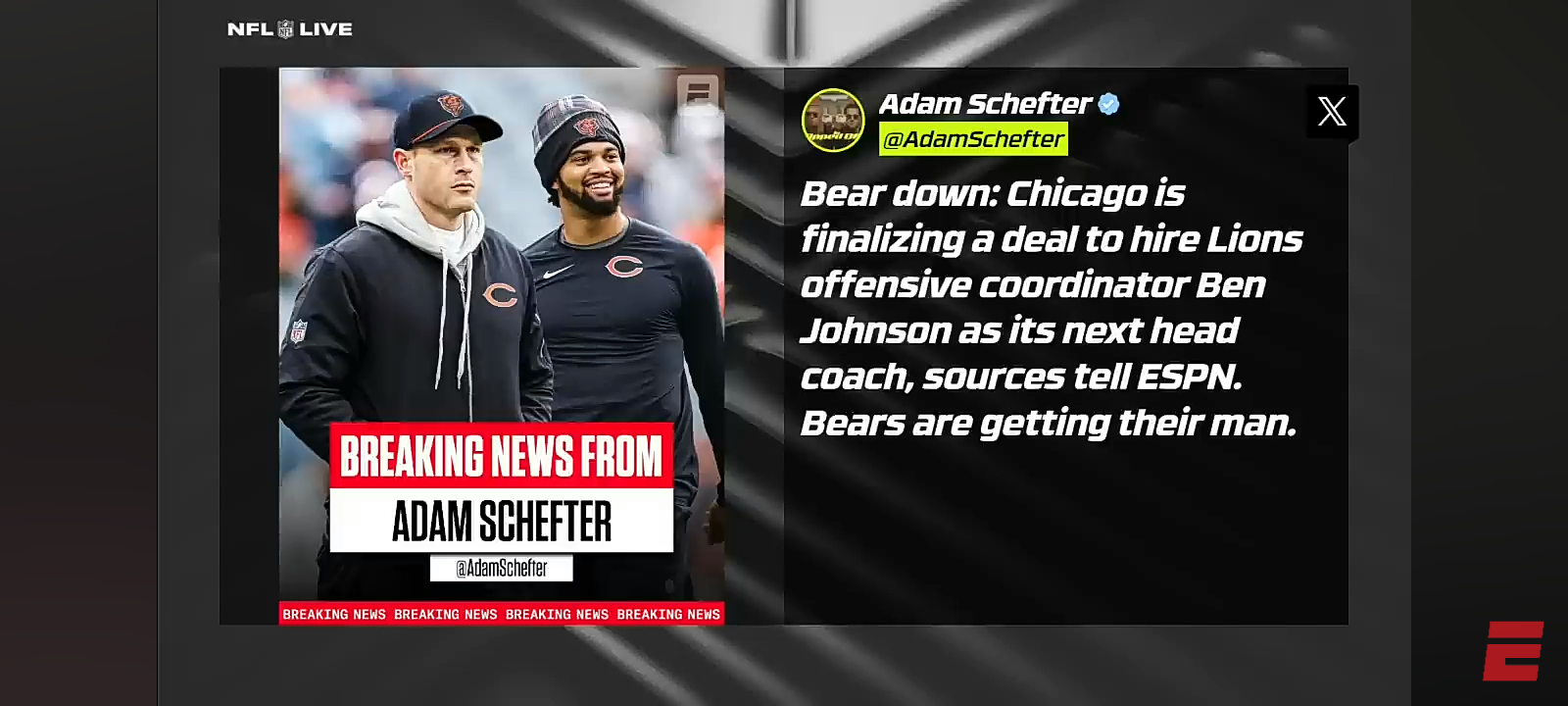 🚨 Chicago Bears hire Ben Johnson as head coach 🚨 Schefty details & NFL Live reacts 👀