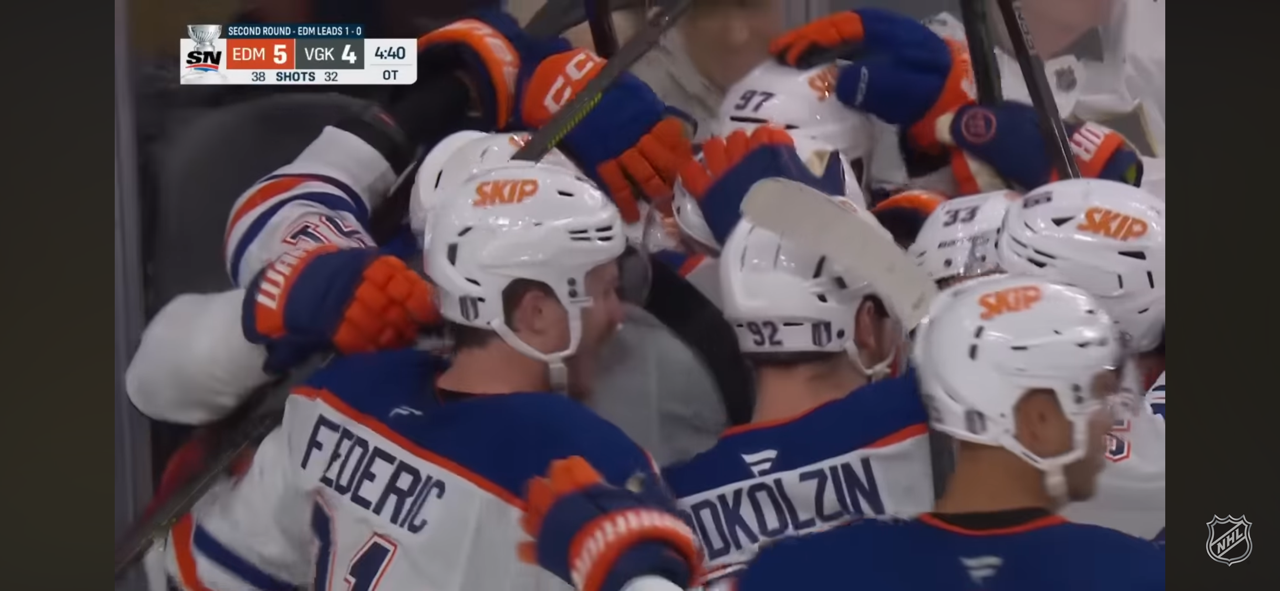 MCDAVID to DRAISAITL in OVERTIME gives Oilers GAME 2!! 🤝🚨✌️