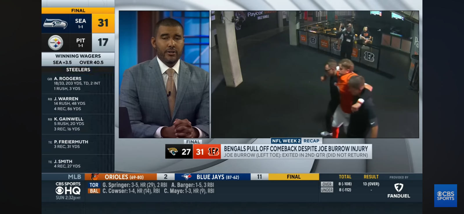 Joe Burrow leaves game with injury, Jake Browning leads Bengals to win over Jaguars