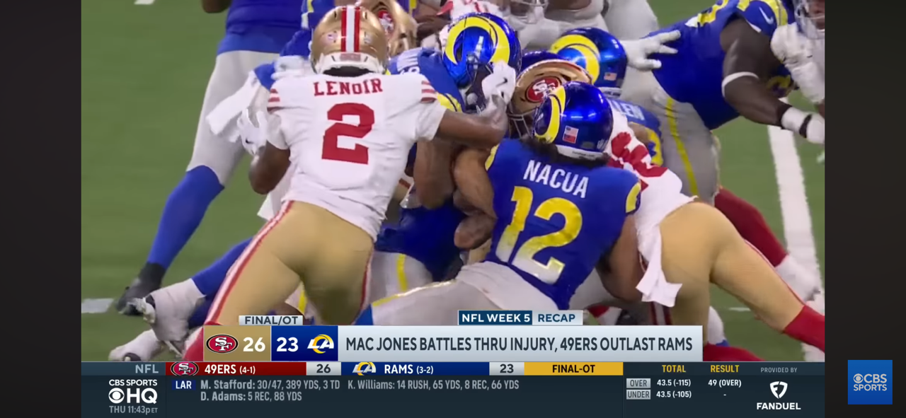 49ers make HUGE 4th down stop in OT to take down Rams | Mac Jones throws for 2 TDs