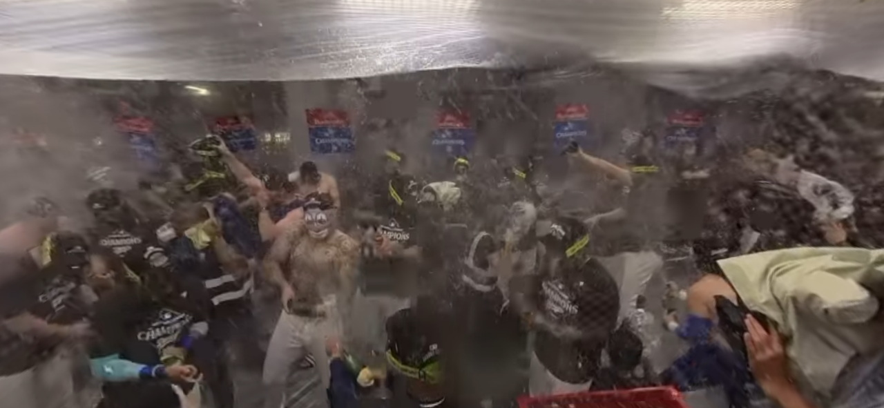 EXCLUSIVE 360° view of the Dodgers celebrating their World Series clinch! 🎥