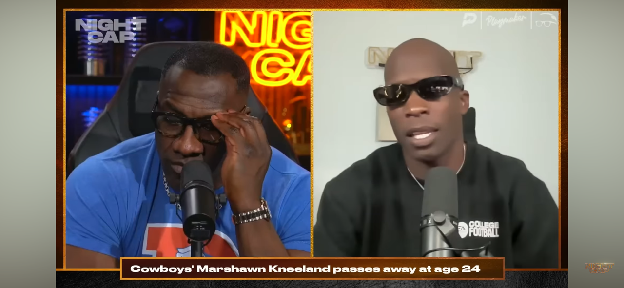 Shannon Sharpe in tears reacting to Cowboys’ Marshawn Kneeland passing away at age 24