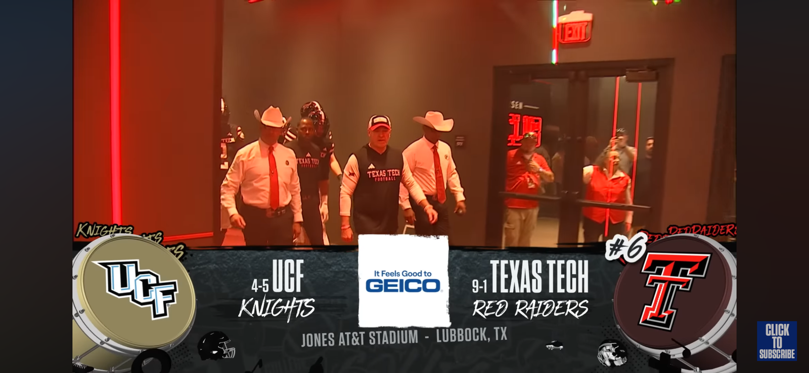 UCF Knights vs. No. 6 Texas Tech Red Raiders Highlights