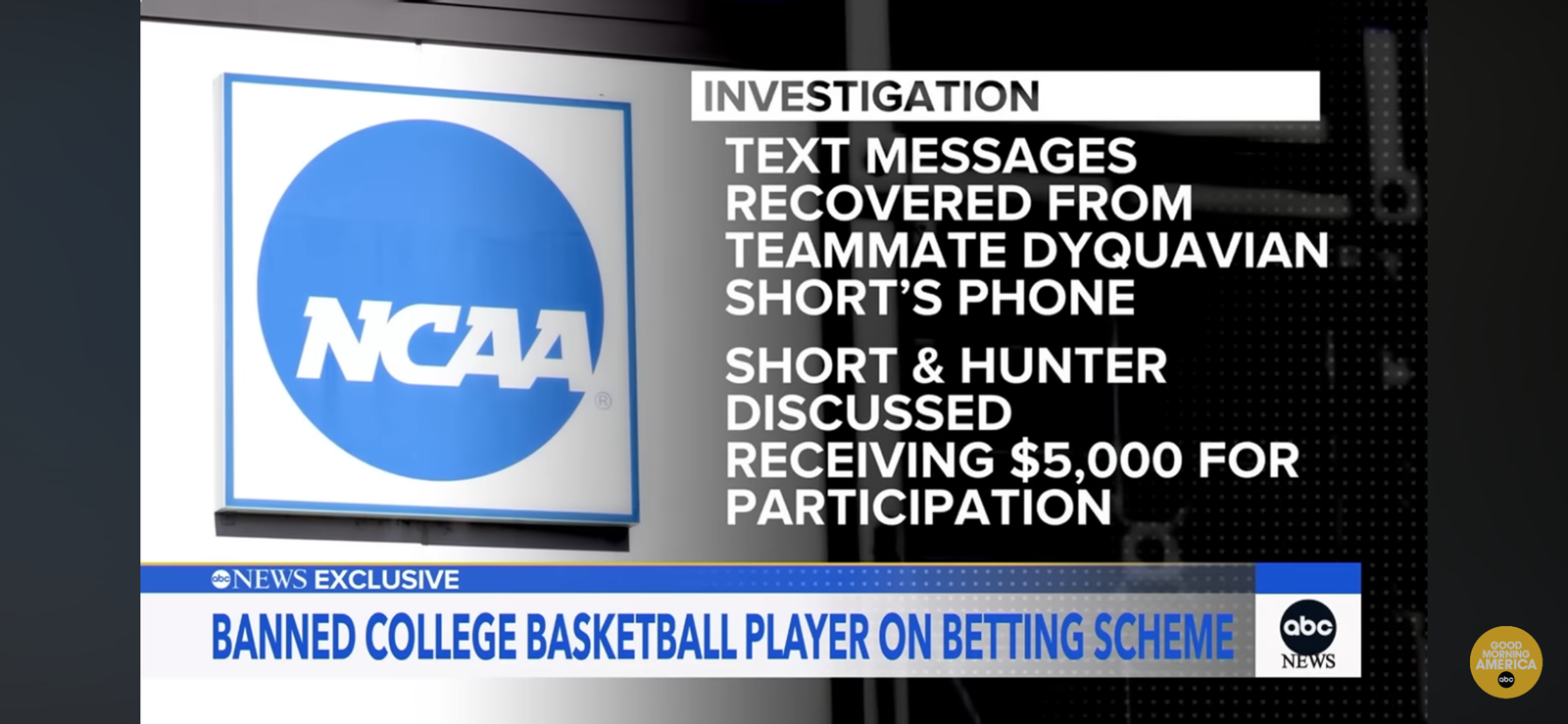 Banned college athlete says he shaved points to make cash for kid
