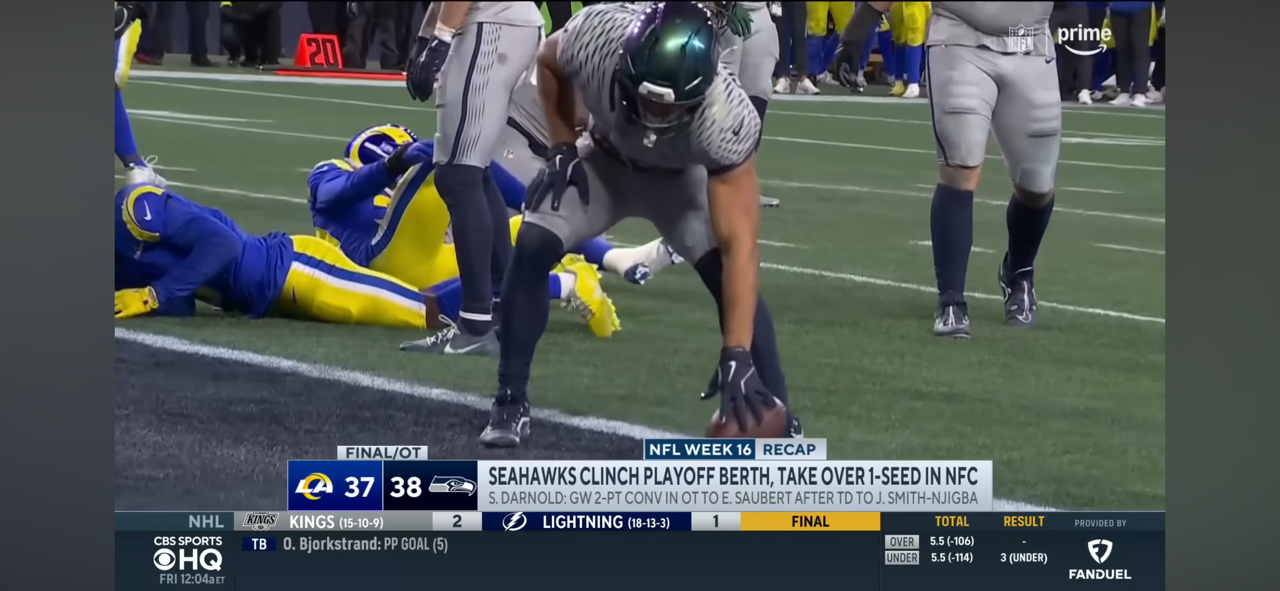 Seahawks Clinch Playoff Berth With Wild OT Win Over Rams