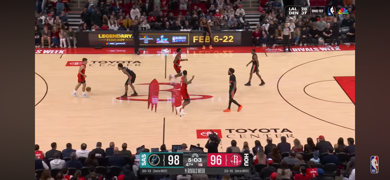 Final 5:04 WILD ENDING Spurs at Rockets 👀