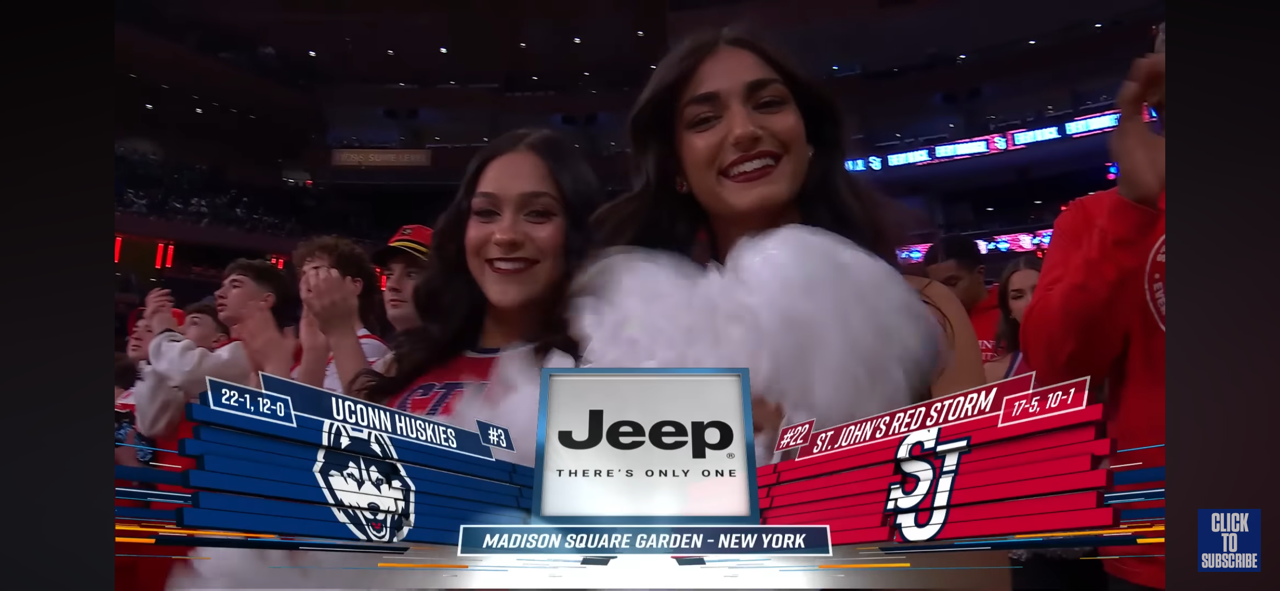 No. 3 UConn Huskies vs. No. 22 St. John’s Red Storm 🏀