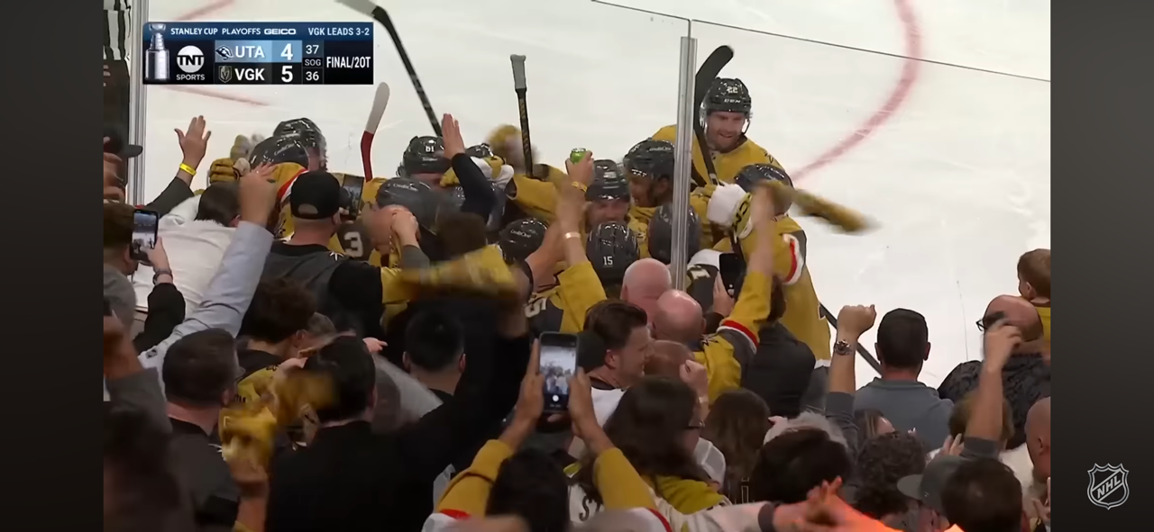 SHORT-HANDED GOAL wins it for Vegas in DOUBLE OT!!