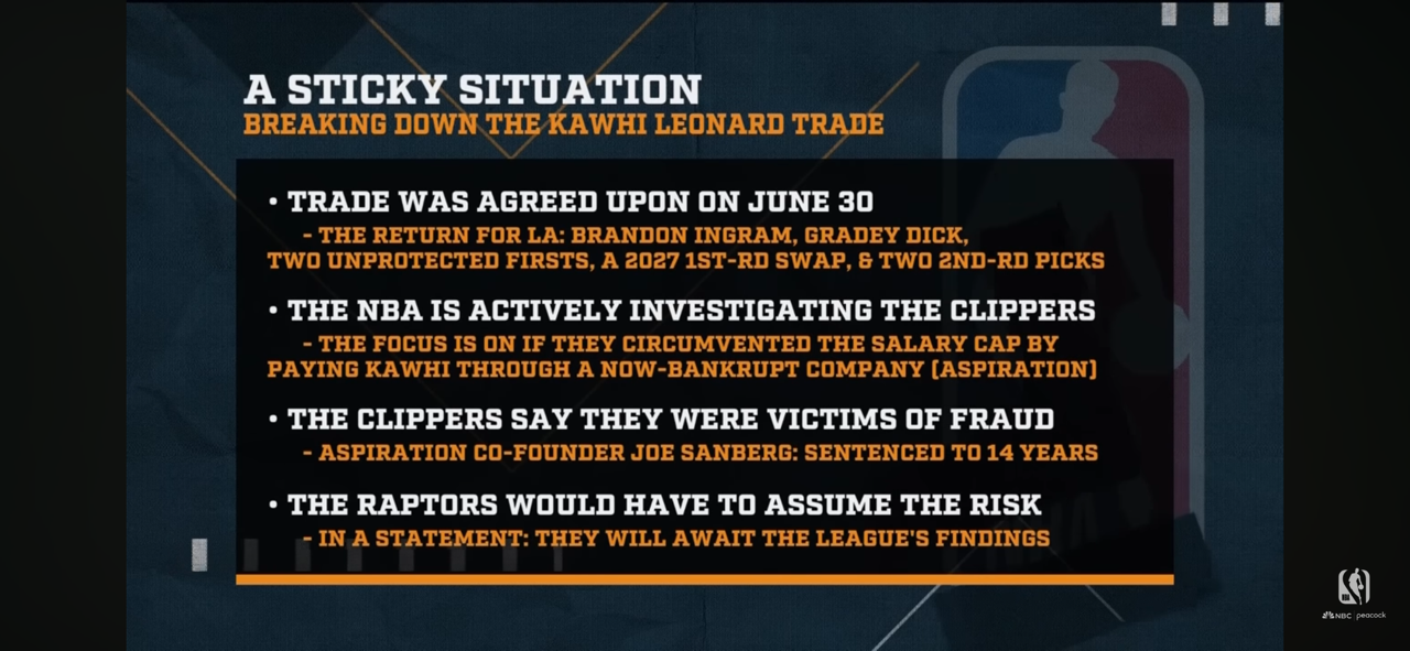 Kawhi Leonard trade to Raptors on hold amid NBA investigation | Dan Patrick Show