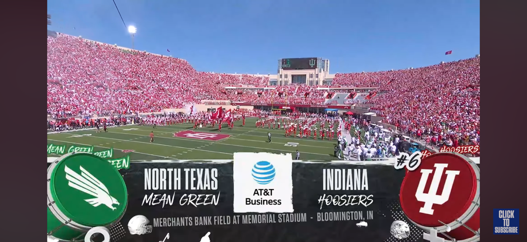 North Texas Mean Green vs No. 6 Indiana Hoosiers Highlights 🏈