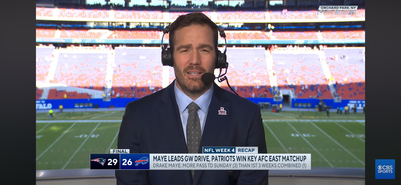 Drake Maye leads game winning drive, Patriots win key AFC East matchup vs Bills